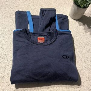 Icebreaker Sz M Merino Wool Dark Navy Blue Crew Neck Top Size Medium